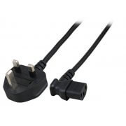 Power Cable UK BS1363A - C13 90°, Black (EK460.1,8)